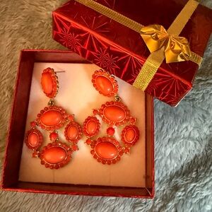 Elegant Orange Dangle Earrings